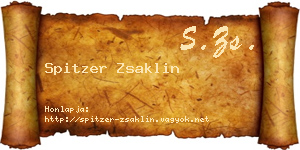 Spitzer Zsaklin névjegykártya